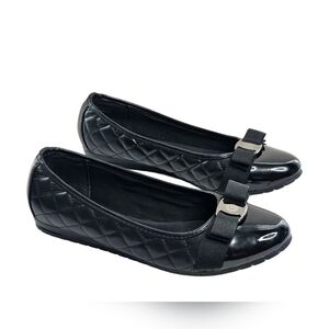 Gianna Black Quilted Leather Anne Klein Ballet Flats Iflex Shoes Women 9 Artcore